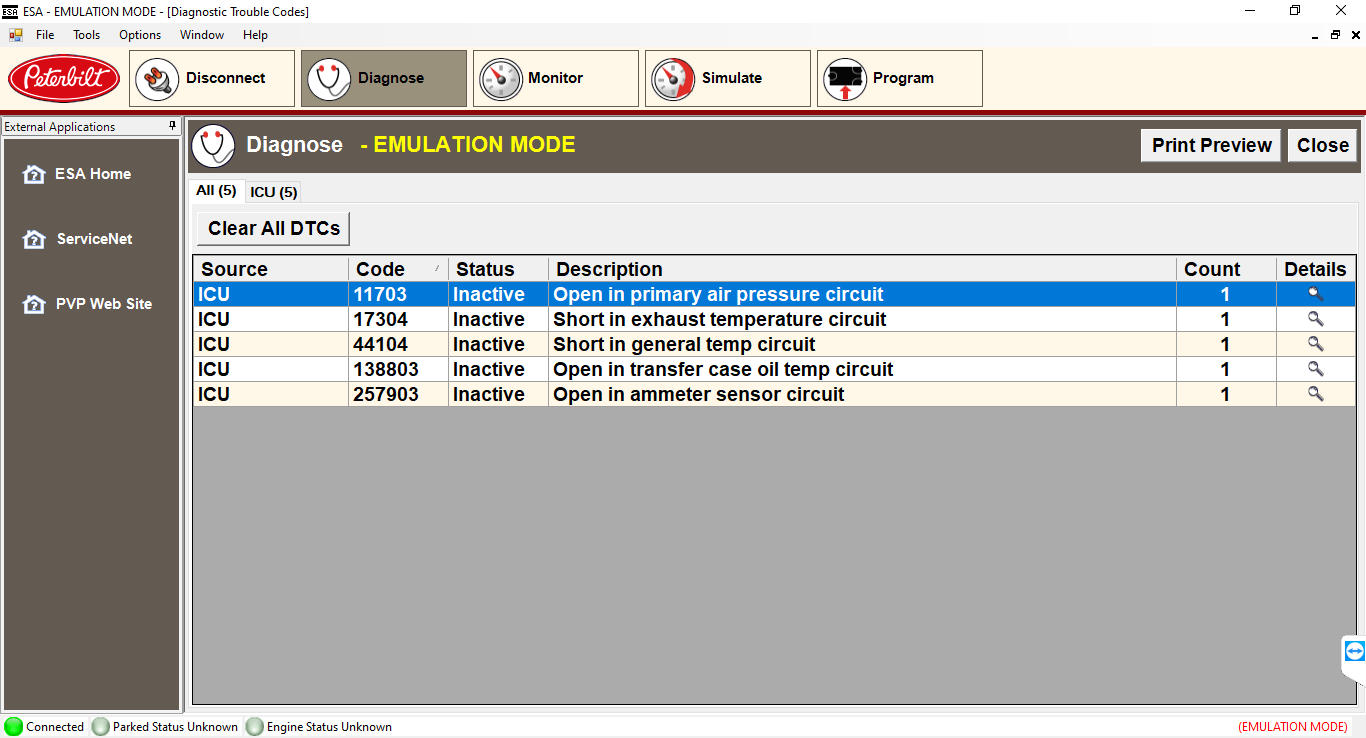 Paccar ESA (Electronic Service Analyst) Diagnostic Software v5.7.0 with 03.2023 SW Calibration Files